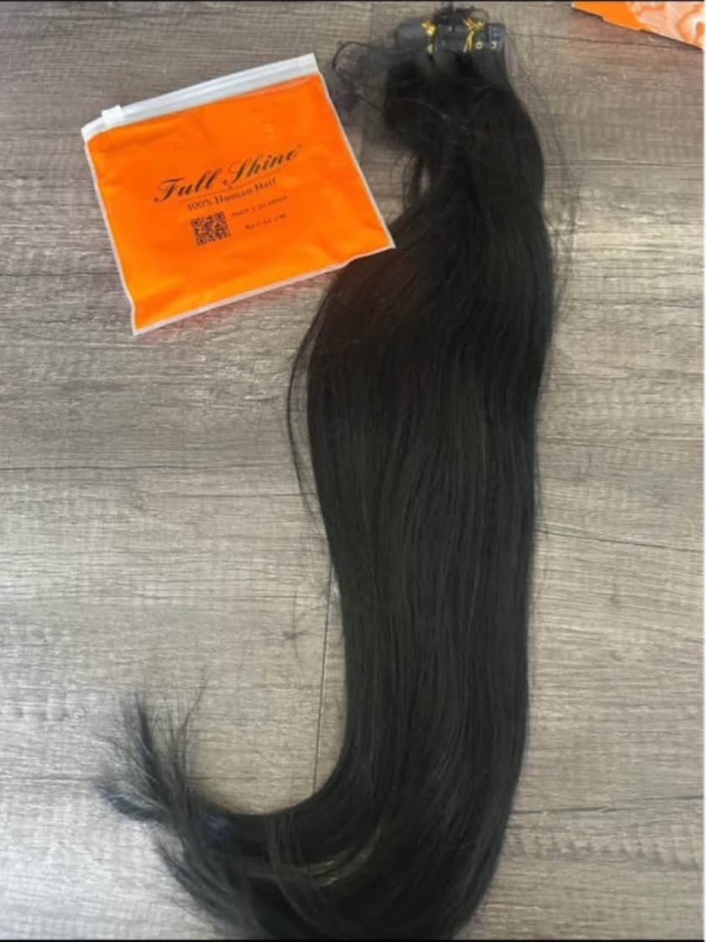 Black Straight Human Hair Extensions - Natural Black
